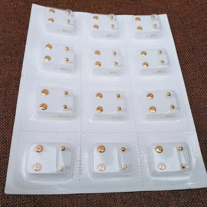 12 Pairs Surgical Steel Ear Studs Set Medical Ear Piercing Tool Kits