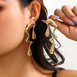 Vintage Metal Water Drops Earrings for Women