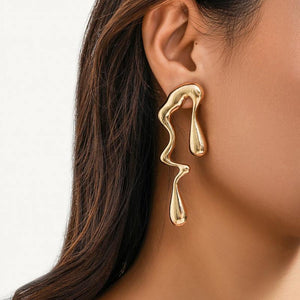 Vintage Metal Water Drops Earrings for Women