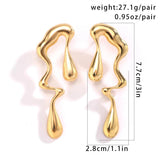 Vintage Metal Water Drops Earrings for Women