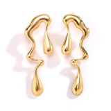 Vintage Metal Water Drops Earrings for Women