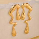 Vintage Metal Water Drops Earrings for Women