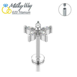 Colorful Zircon Titanium Nose Stud & Earring Set