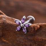Colorful Zircon Titanium Nose Stud & Earring Set