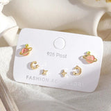 Universe Moon Star Earrings Set for Women Girls S-E1225