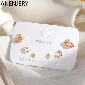 Universe Moon Star Earrings Set for Women Girls S-E1225