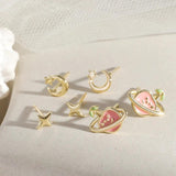 Universe Moon Star Earrings Set for Women Girls S-E1225