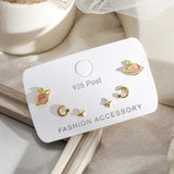 Universe Moon Star Earrings Set for Women Girls S-E1225