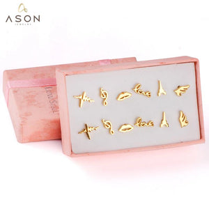 Tower Wings Shape Earrings Set Stainless Steel