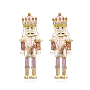Clown Earrings Exaggerated Nutcracker Colored Soldier Earrings