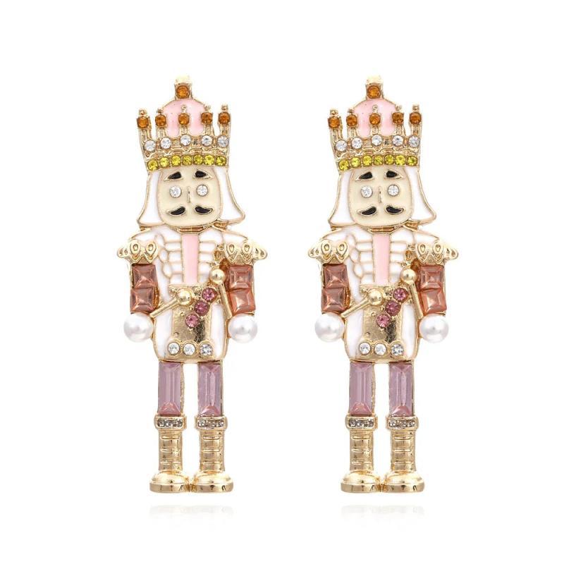 Clown Earrings Exaggerated Nutcracker Colored Soldier Earrings
