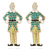 Clown Earrings Exaggerated Nutcracker Colored Soldier Earrings