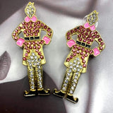 Clown Earrings Exaggerated Nutcracker Colored Soldier Earrings