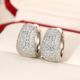 Micro Pave Zircon Hoop Earring 925 Sterling Silver Party Wedding Earrings