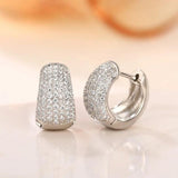 Micro Pave Zircon Hoop Earring 925 Sterling Silver Party Wedding Earrings