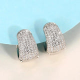Micro Pave Zircon Hoop Earring 925 Sterling Silver Party Wedding Earrings