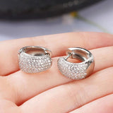 Micro Pave Zircon Hoop Earring 925 Sterling Silver Party Wedding Earrings