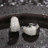 Micro Pave Zircon Hoop Earring 925 Sterling Silver Party Wedding Earrings