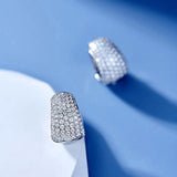 Micro Pave Zircon Hoop Earring 925 Sterling Silver Party Wedding Earrings