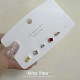 925 Silver Earrings 5pc Set Tiny Earrings for Women Birthday Gift
