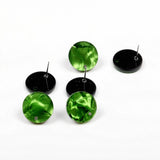 Tortoise Shell Stud Earrings, Acetate Round Circle Studs, Boho Earrings