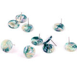 Tortoise Shell Stud Earrings, Acetate Round Circle Studs, Boho Earrings