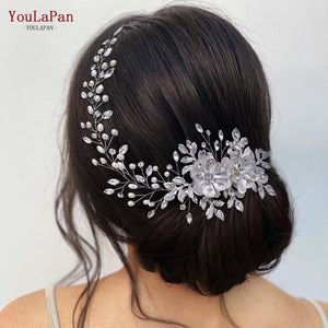 Alloy Flower Wedding Headband Bridal Hair Accessories Rhinestone Headpiece