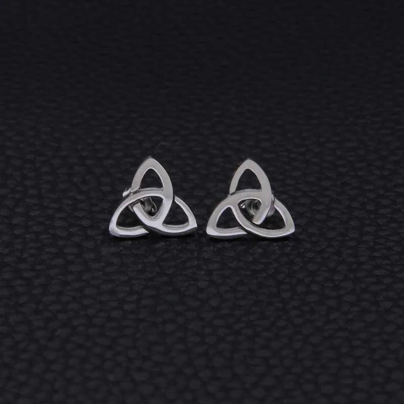 Celtic Knot Stud Earrings 2pcs/set Stainless Steel Women
