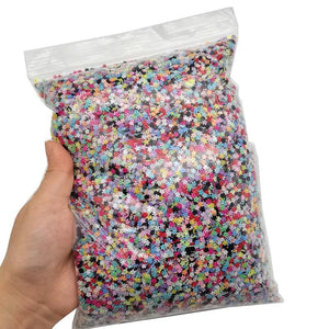 1000pc Acrylic Flower Silver Beads Nail Accessory