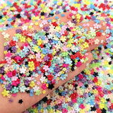 1000pc Acrylic Flower Silver Beads Nail Accessory