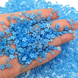 1000pc Acrylic Flower Silver Beads Nail Accessory