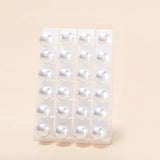 12 Pairs Round Pearl Stud Earrings Set Alloy Earrings Bar Girls Jewelry