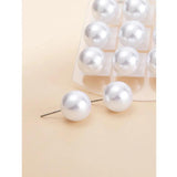 12 Pairs Round Pearl Stud Earrings Set Alloy Earrings Bar Girls Jewelry