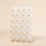 12 Pairs Round Pearl Stud Earrings Set Alloy Earrings Bar Girls Jewelry