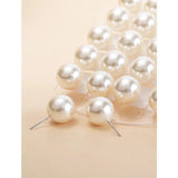 12 Pairs Round Pearl Stud Earrings Set Alloy Earrings Bar Girls Jewelry