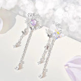 Moon Stud Earrings Sweet Tassel Butterfly Set Light Birthday Gift