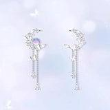 Moon Stud Earrings Sweet Tassel Butterfly Set Light Birthday Gift