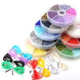 Olingart 2mm Glass Seed Beads Belt Box Set DIY Jewelry Making