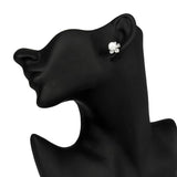 Arrival Flower Shape Cubic Zircon Earring With Pearl Decoration