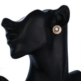 Zircon Crystal Stud Earrings Round Clear Zircon Jewelry Wedding