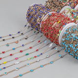 Stainless Steel Chain Devil Eye Enamel Bead Link