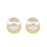 Sterling Silver Pearls Round Beads Geometric Earrings for Women