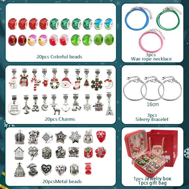DIY Charms Bracelet Making Kit with Jewelry Box & Beads