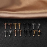 8 Pairs Stainless Steel Stud Earrings Set for Men Women 2mm