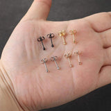 8 Pairs Stainless Steel Stud Earrings Set for Men Women 2mm