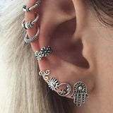 Bohemian Sun Moon Punk Earring Set