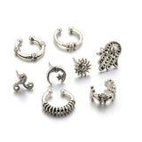 Bohemian Sun Moon Punk Earring Set