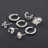 Bohemian Sun Moon Punk Earring Set