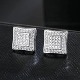 Rock Hip Hop Iced Out Stud Earring for Men Ice Studded Zircon Piercing