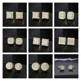 Rock Hip Hop Iced Out Stud Earring for Men Ice Studded Zircon Piercing